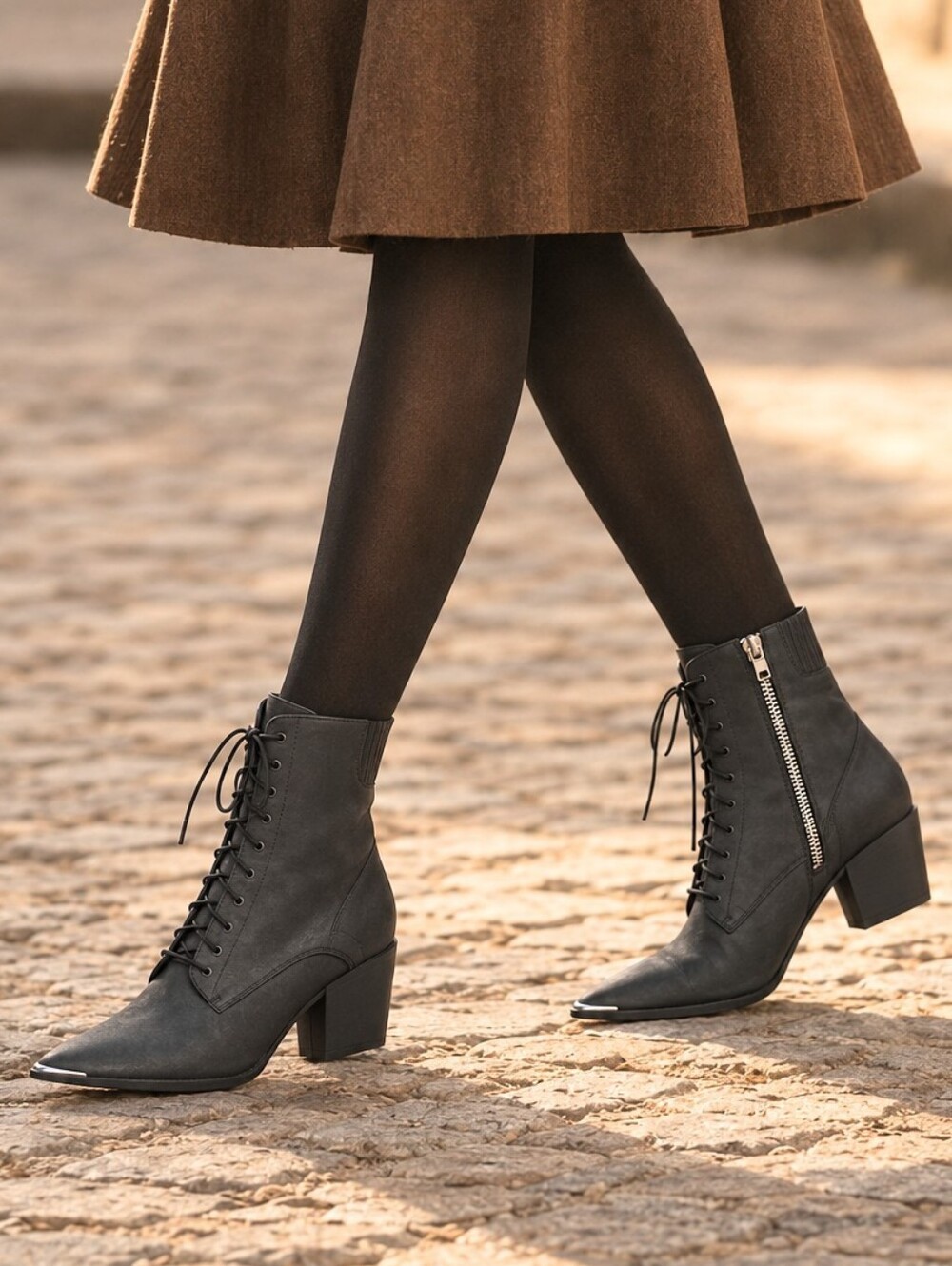 NWOT JEFFREY CAMPBELL Sulli Lace-up Ankle Boots Brushed Grey 5.5 NEW